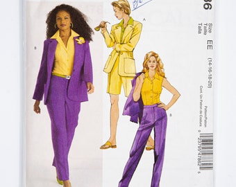 McCall's Sewing Pattern 4786,  Misses' Lined Jacket, Shirt, Shorts, Pants, Size 14-16-18-20, UNCUT (factory folded), Year 2005