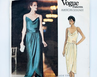 Patrón de Costura Vogue 1137, Vestido de Misses, Patrón Vintage, Diseñador Americano Kasper, Talla 8-10-12, CORTE (completo), Año 1980's
