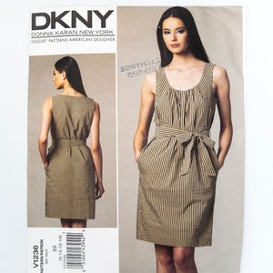 Vogue Sewing Pattern 1236, Misses&#39; Dress, Donna Karan New York, DKNY, American Designer, Size 12, CUT (complete), Year 2011
