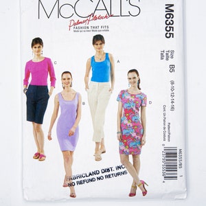 McCall&#39;s Schnittmuster 6355, Misses Top, Kleid, By Palmer Pletsch, Fashion that Fits, Größe 8-16 / 16-22, UNCUT (fabrik gefaltet) Jahr 2011