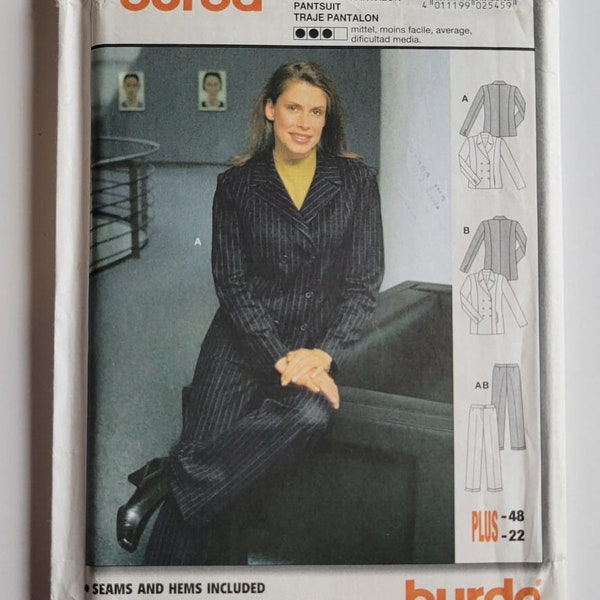 Burda Sewing Pattern 2545, Misses' Jacket, Pants, Classic Costume, Vintage Pattern, Size 10-22, UNCUT (factory folded), Year 1999