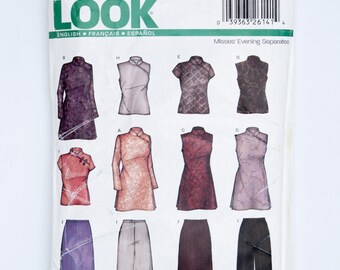New Look 6203 Misses Asian Evening Separates Top Tunic Skirt Pants Size 8-18 UNCUT