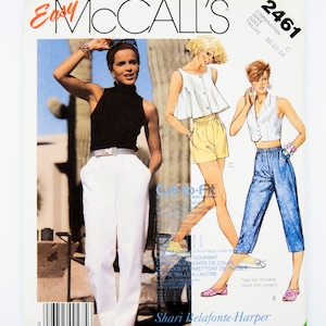 McCall&#39;s Sewing Pattern 2461, Vintage Pattern, Easy to Sew, Misses&#39; Pants, Shorts, Size 10-12-14, UNCUT (factory folded), Year 1986