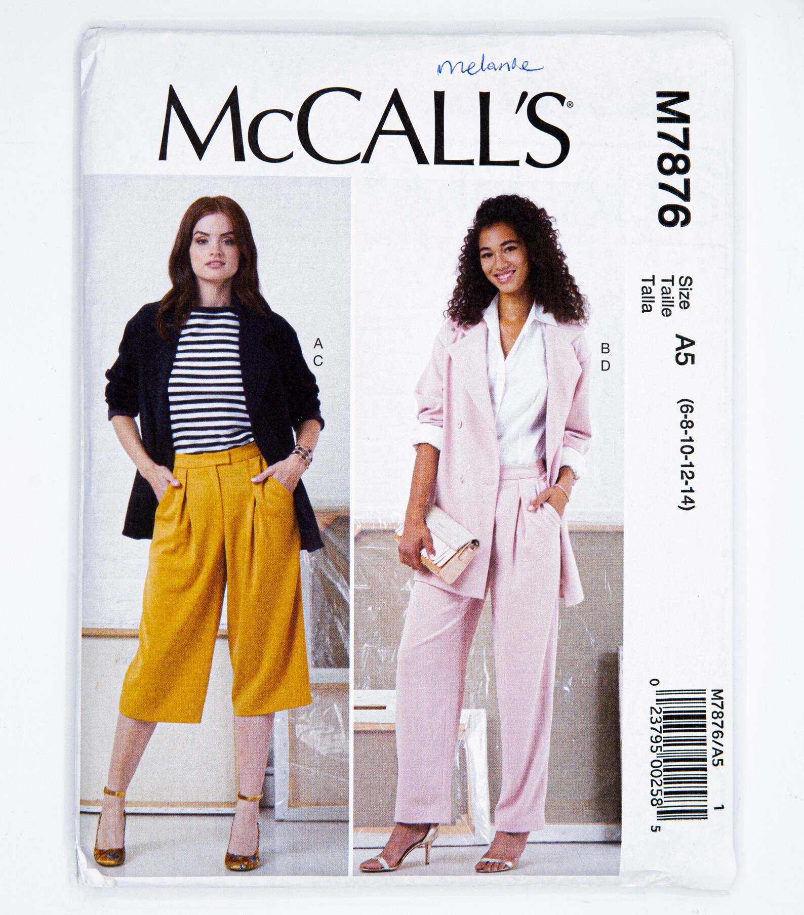 Mccall's Sewing Pattern 7876, Misses' Jacket, Pants, Size 6-8-10-12-14 ...