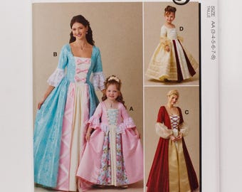 McCalls M8549 Rococo Costume Sewing Pattern Madame de Pompadour Princess Girls 3-8 Misses S-XL