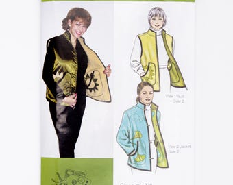 SAF-T-POCKETS #2003 Rochelle’s Reversible Vest Jacket Hidden Pockets Pattern XS-3XL