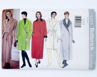Butterick Sewing Pattern 5205, Misses' Coat, Size 12-14-16, UNCUT