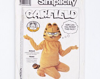 Simplicity 9387 Garfield Costume Sewing Pattern Child Size 3-6 Partly Cut Complete
