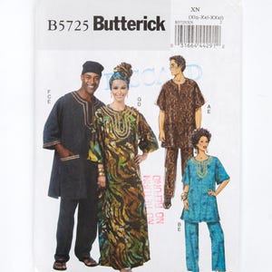 Butterick 5725 naaipatroon: tuniek, kaftan, broek, hoed, hoofddoek, maat 34-44/ 46-56