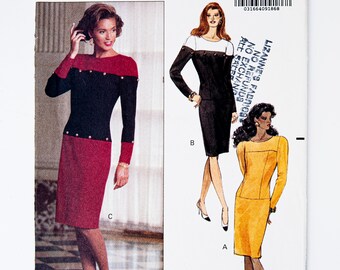 Butterick Schnittmuster 5138, Vintage Pattern, by David Warren, Misses' Dress, Size 6-8-10, UNCUT (gefaltet), Jahr 1990