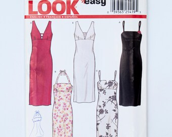 New Look 6146 Misses Empire Slip Halter Dress Pattern Size 6-16 UNCUT