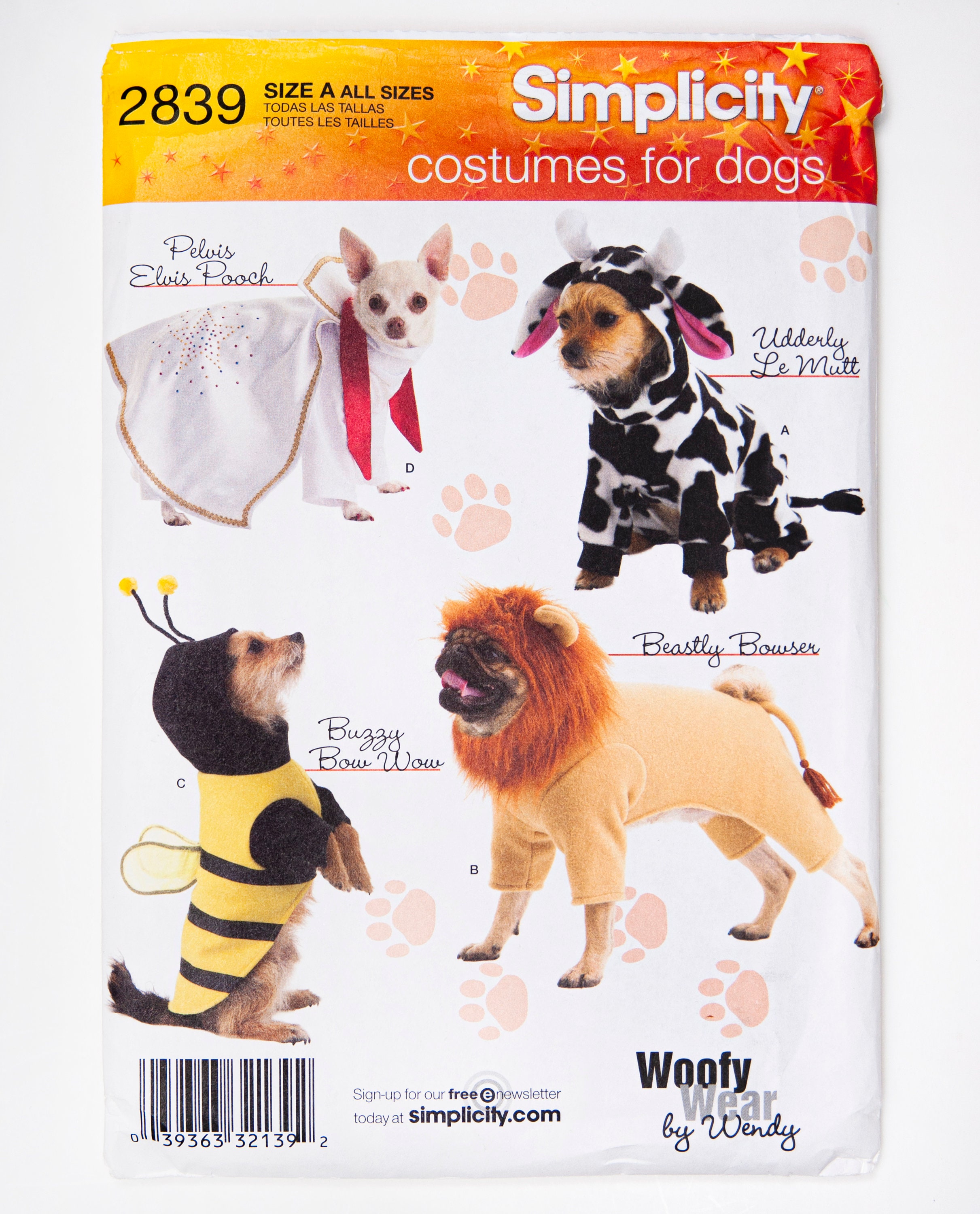 simplicity animal costume patterns