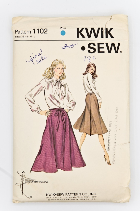 Kwik Sew Sewing Pattern 1102 Vintage Pattern Misses Skirt | Etsy