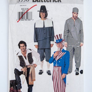 Butterick Costume Sewing Pattern 3556, Halloween Adult for Man, Size XS-S-M, UNCUT (factory folded) Year 2002