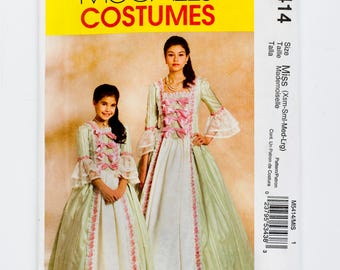 McCalls 5414 18th Century Rococo Costume Sewing Pattern Marie Antoinette Pompadour Dress Size 4-18