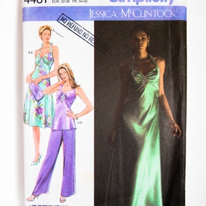 Simplicity  Sewing Pattern 4481, Misses' Dress, Tunic, Pants, Purse, Jessica McClintock, Size 6-12, UNCUT (factory folded), Year 2005
