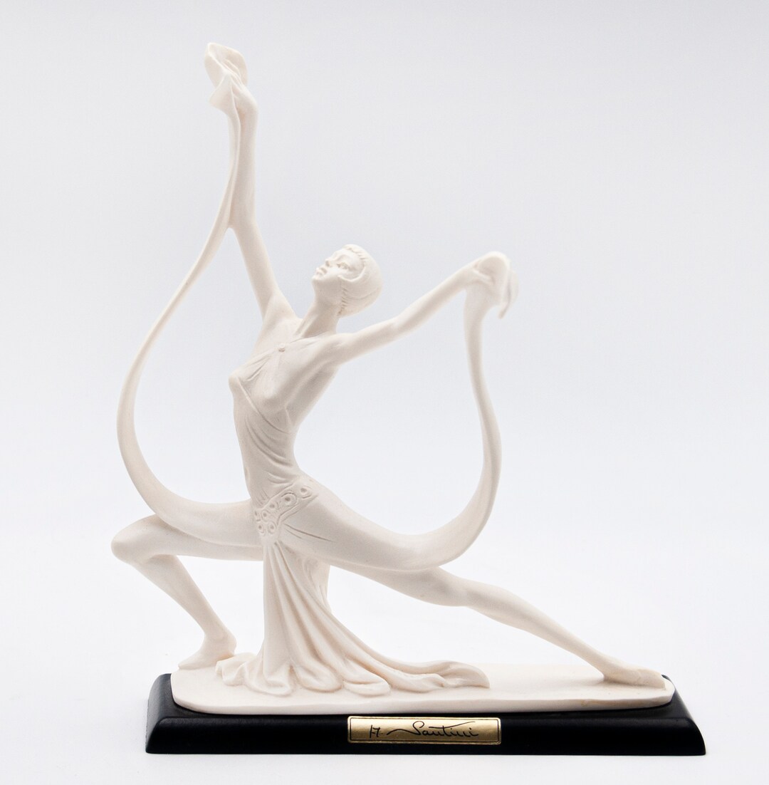 Sculpture6 A. Santini Signed Ballroom Lady Dancer Figurine Etsy