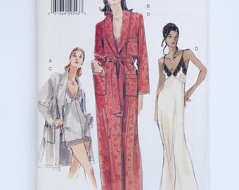Vogue 7030 Robe Teddy Nightgown Lingerie Sewing Pattern Size 12-16 UNCUT