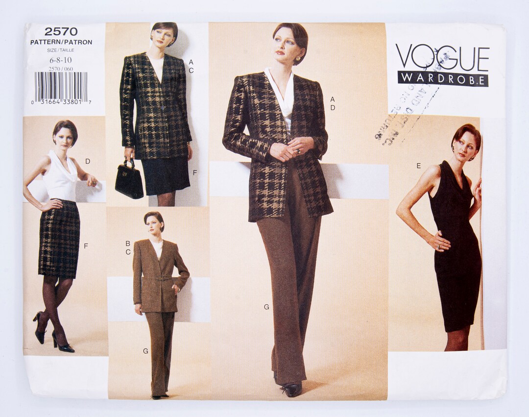 Vogue Sewing Pattern 2570, Misses' Jacket, Dress, Top, Skirt, Pants ...