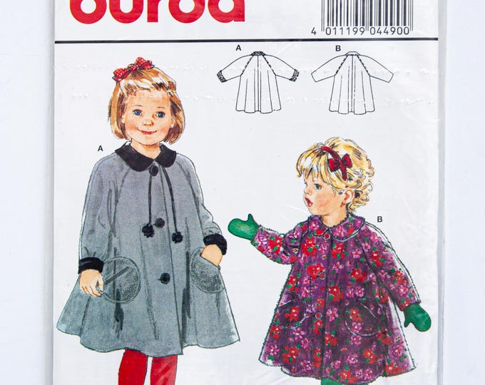 Burda Sewing Pattern 4490, Toddler's/ Girls' Coat, Vintage Pattern ...