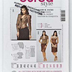 Burda Sewing Pattern 7495, Misses&#39; Dress, Jacket, Size 10-20, UNCUT (factory folded), Year 2010