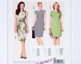 Padrão de costura Burda Style 6916, vestido de senhorita, tamanho 8-18, SEM CORTES (dobrado de fábrica), ano 2014