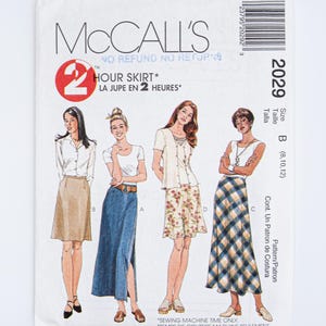 McCall&#39;s Schnittmuster 2029, Misses &#39;Rock, einfach zu nähen, Vintage-Muster, Größe 10-12, UNCUT, Jahr 1999