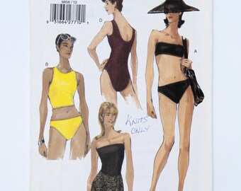 Vogue 9858 Swimsuit Bikini Top Briefs Cover Up Sewing Pattern Size 12-16 UNCUT