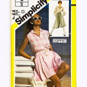 Simplicity Sewing Pattern 6036, Vintage Pattern, Misses&#39; Shorts, Shirt, Size 10, UNCUT (factory folded), Year 1983