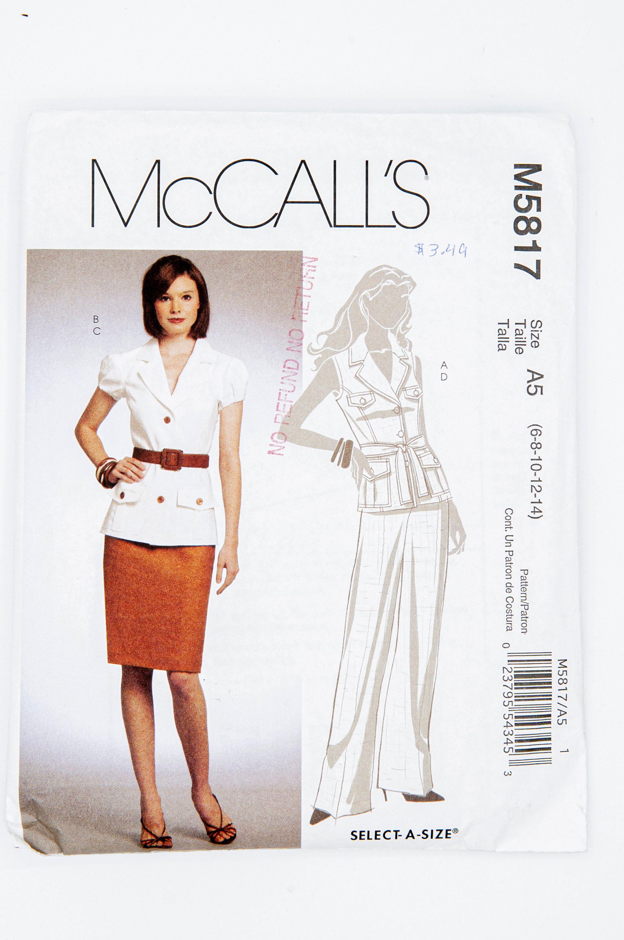 McCalls Patterns Misses 14-22 Dresses Tops Jackets Skirt Pants Vest UNCUT U PICK 