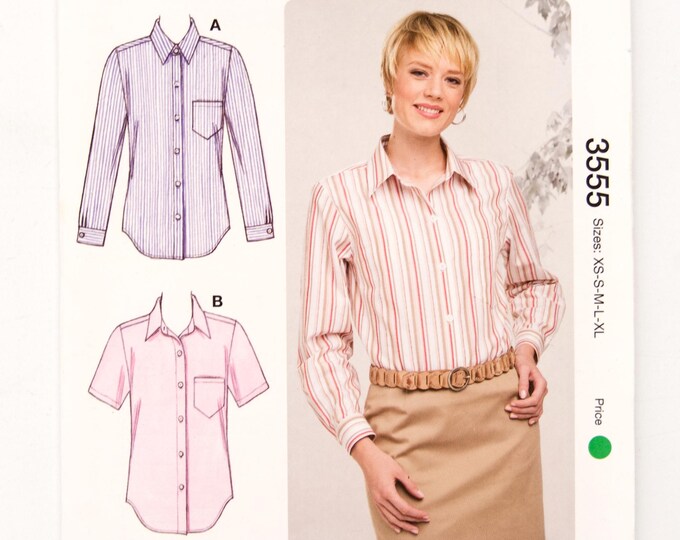 Kwik Sew Sewing Pattern 3555, Vintage Pattern, Misses' Shirt, Easy to ...