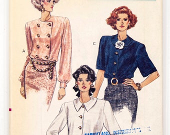Cut and Complete Vintage Sewing Pattern Vogue 5694 Women\u2019s Overblouse Blouse Size 16 Bust 36\u201d