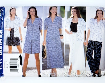 Butterick Sewing Pattern 5053, Misses' Top, Skirt, Pants, Shorts, Shirt, Vintage Pattern, Size 8-10-12, UNCUT (factory folded), Year 1997