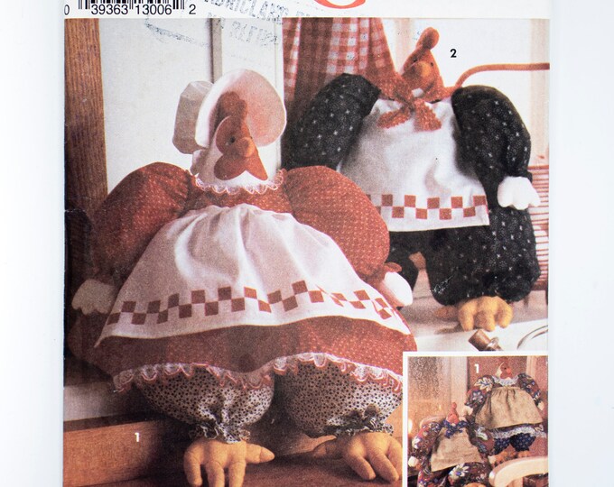 Simplicity Crafts Sewing Pattern 8001, Stuffed Hen and Rooster Dolls ...