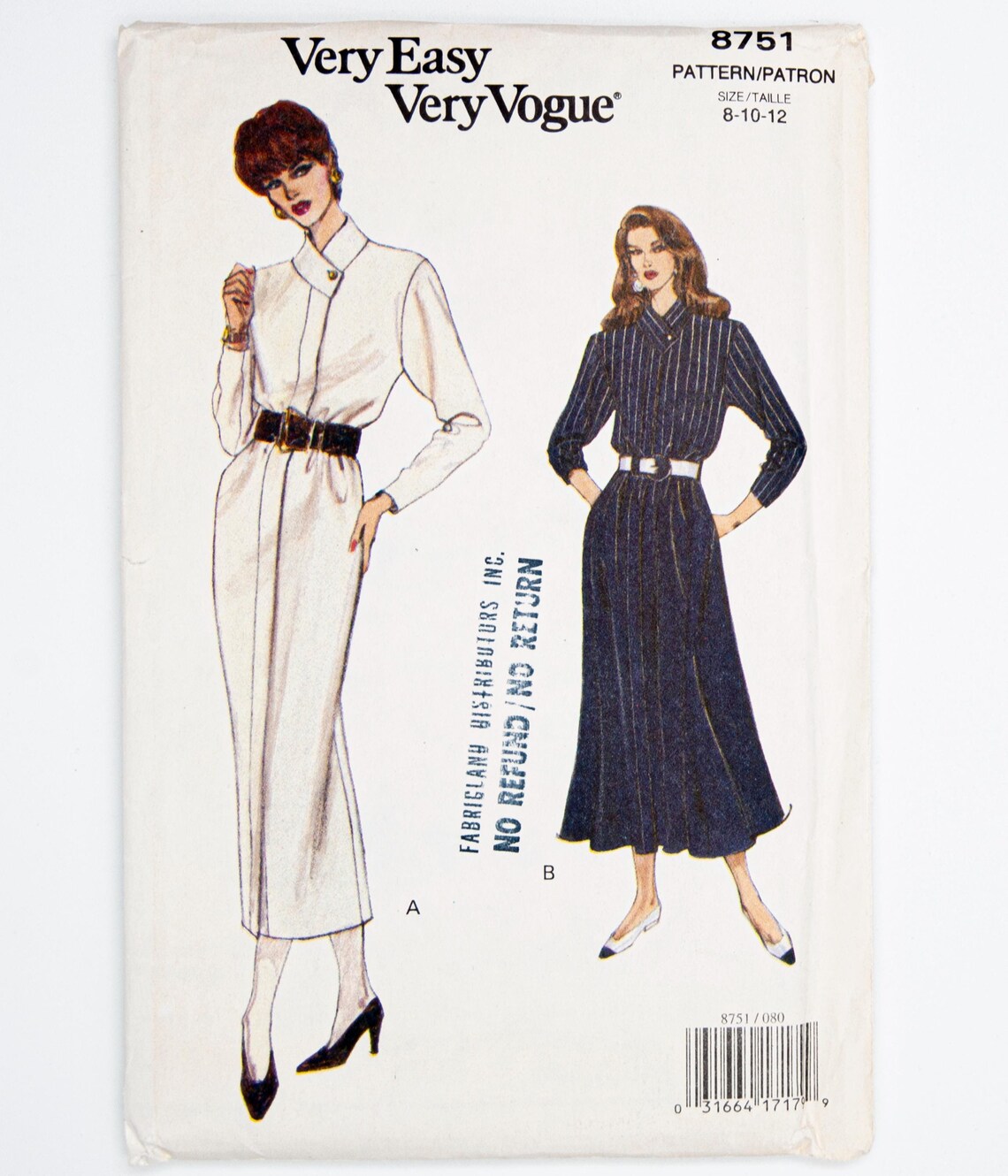Vogue Sewing Pattern 8751, Misses' Dress, Vintage Pattern, Easy to Sew ...