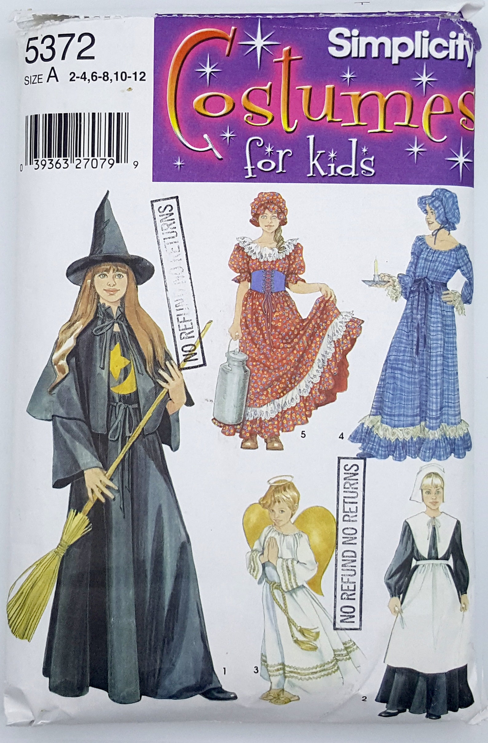 Simplicity Costumes Sewing Pattern 5372, Halloween Costumes for Kids