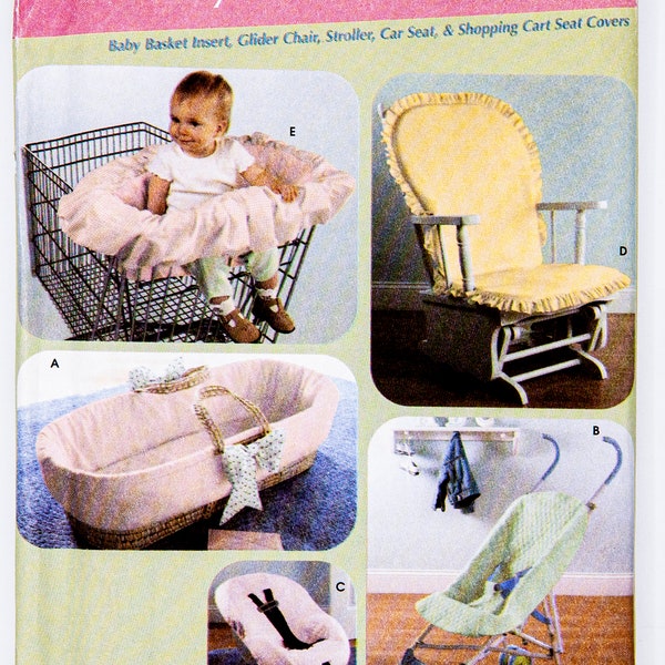 Simplicity Baby Accessories Sewing Pattern 4636, Shopping Cart Seat Cover, Glider Chair Cover, Stroller Cover, Baby Basket Insert, UNCUT