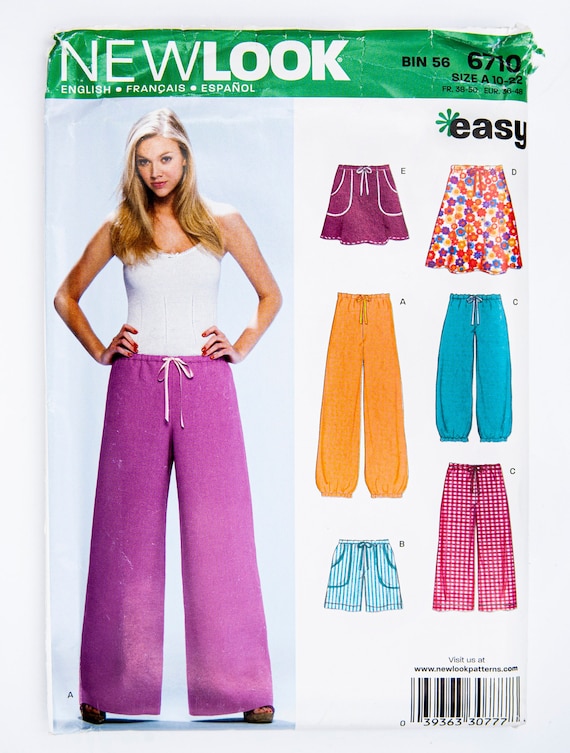 New Look Sewing Pattern 6710, Misses' Pants, Skirt, Shorts