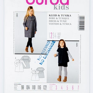 Burda Sewing Pattern 9504, Childs' Dress, Tunic, Robe, Size 3-7, UNCUT (factory folded), Year 2000s'
