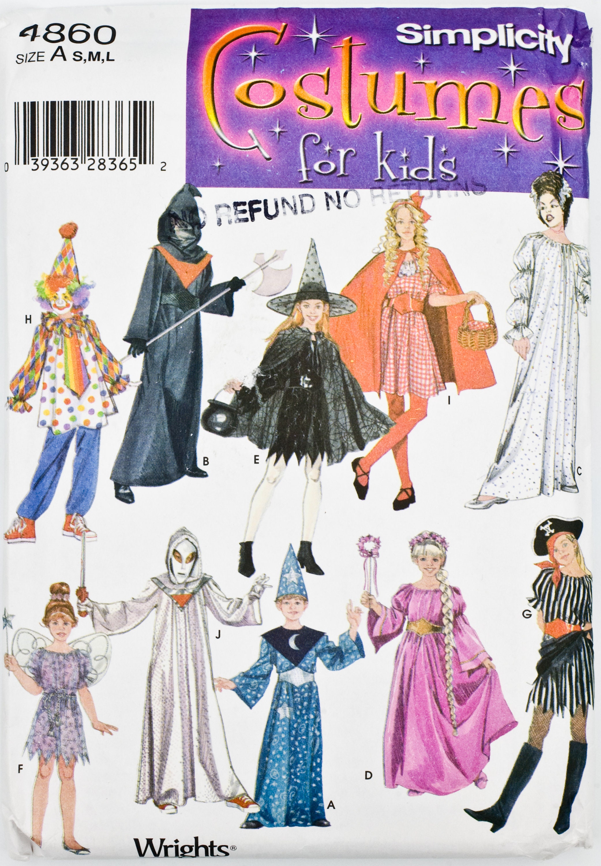 Simplicity Costumes Sewing Pattern 4860, Halloween Costumes