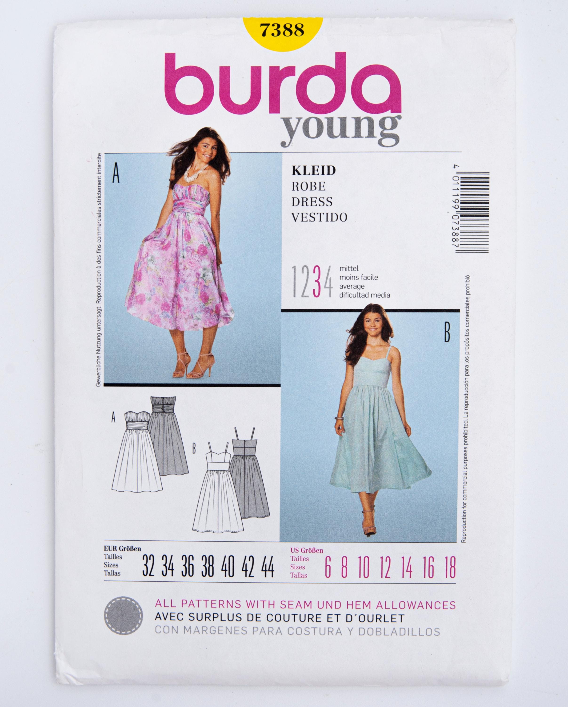 Burda Young Sewing Pattern 7388, Burda Misses' Summer Dress, Abito