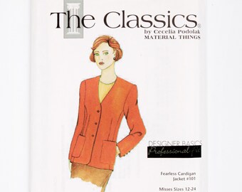 101 The Classics Cecelia Podolak Fearless Cardigan Jacket Sewing Pattern Plus Size 12-24