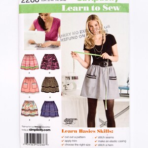 Simplicity Sewing Pattern 2286, Gonna da donna, Impara a cucire, Facile da cucire, Modello vintage, Taglie 6-18, Parzialmente tagliato (completo) Anno 2000