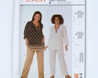 Burda Easy 8531 Plus Size Shirt Pants Sewing Pattern Size 20-32 UNCUT