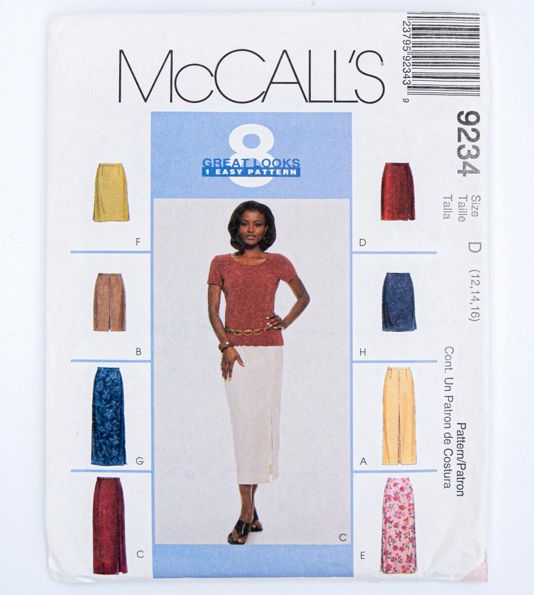 Mccall's Sewing Pattern 9234, Vintage Pattern, Easy to Sew, Misses ...