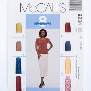 McCall&#39;s Schnittmuster 9234, Vintage-Muster, einfach zu nähen, Misses &#39;Rock, Größe 12-14-16, UNCUT, Jahr 1998