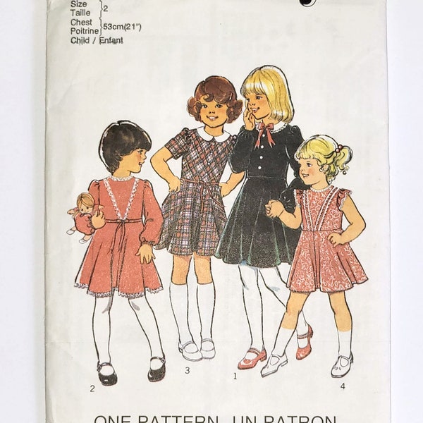 Style Sewing Pattern 2168, Vintage Pattern, Vintage Child's Dress, Size 2, UNCUT (factory folded), Year 1977