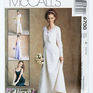 McCall&#39;s Sewing Pattern 9700, Wedding Dress, Vintage Pattern, Size A (6-8-10) UNCUT (factory folded), Year 1998