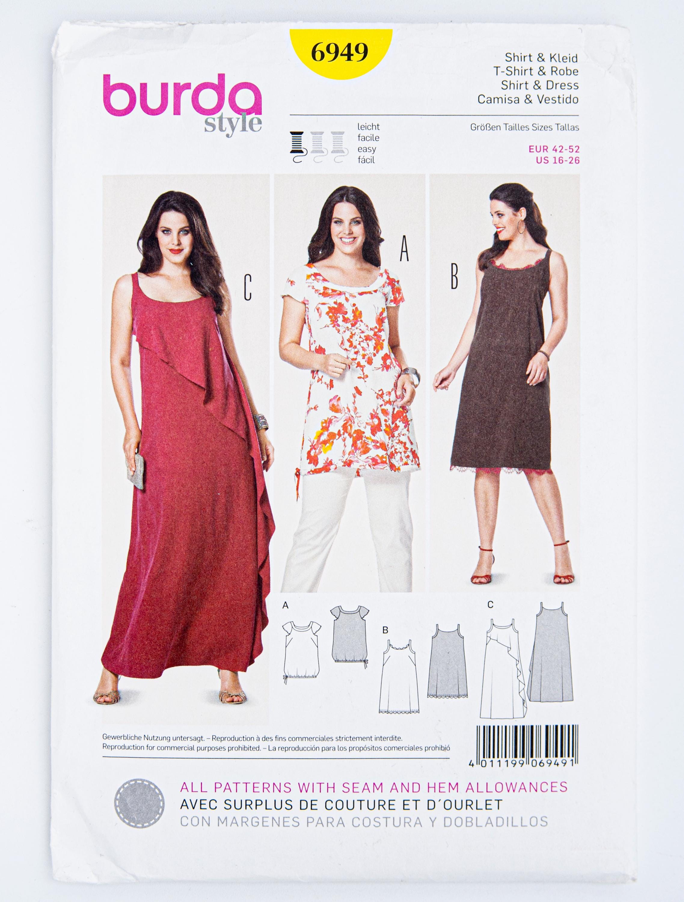 Patron De Couture Burda N°6948 - Robe, Veste, Blouse - Grandes Tailles 46 à 62