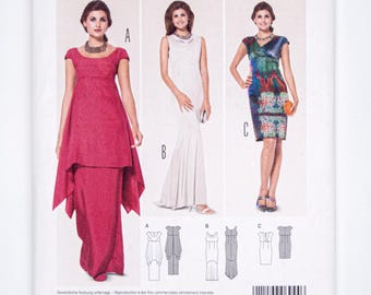 Padrão de costura Burda Style 6944, vestido de senhorita, tamanho 10-22, SEM CORTES (dobrado de fábrica), ano 2014